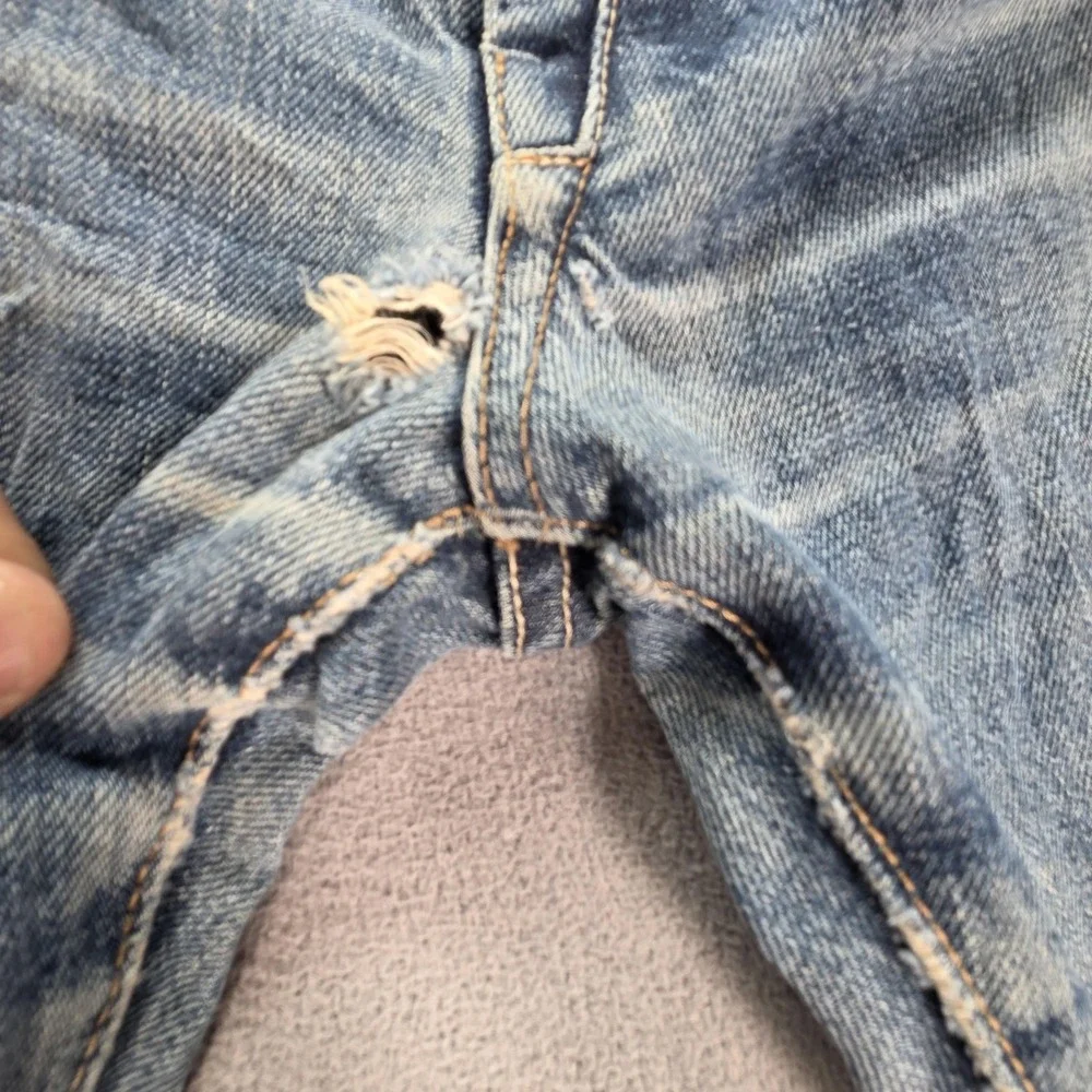 Levis Jeans Mens Selvedge Blue Light Altered‎ Hem Whiskers Honeycomb Fits 29x32